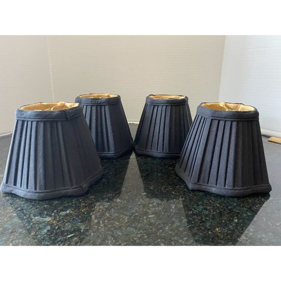 Chandelier Lamp Shades, Black, 4 Sided, Clip On (Qty. 4) - Picture 2 of 9
